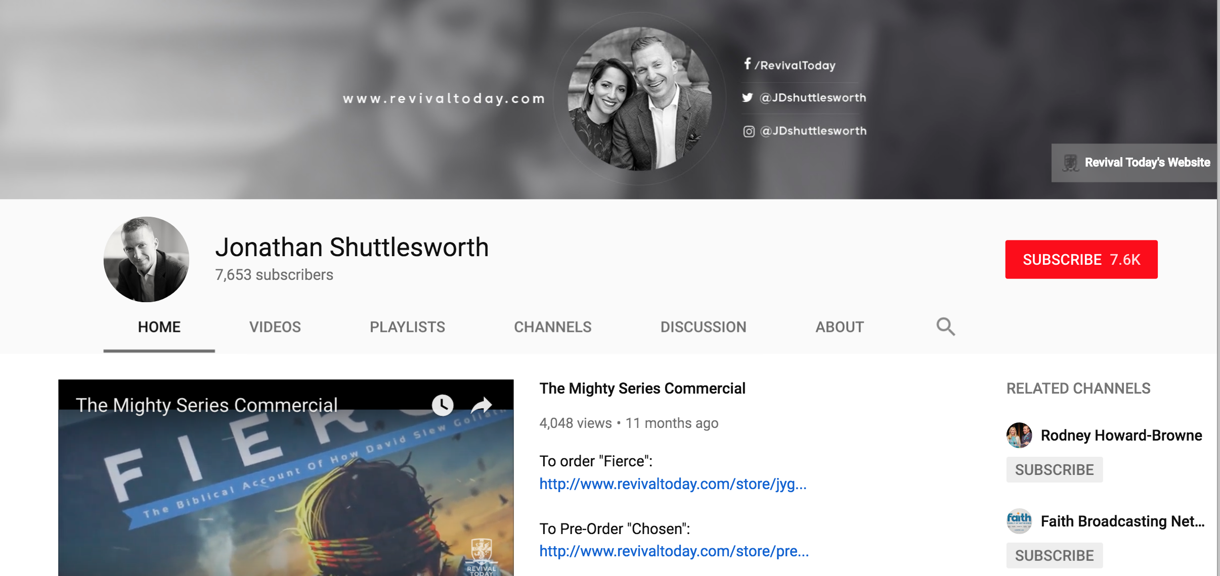 Jonathan Shuttlesworth on Youtube
