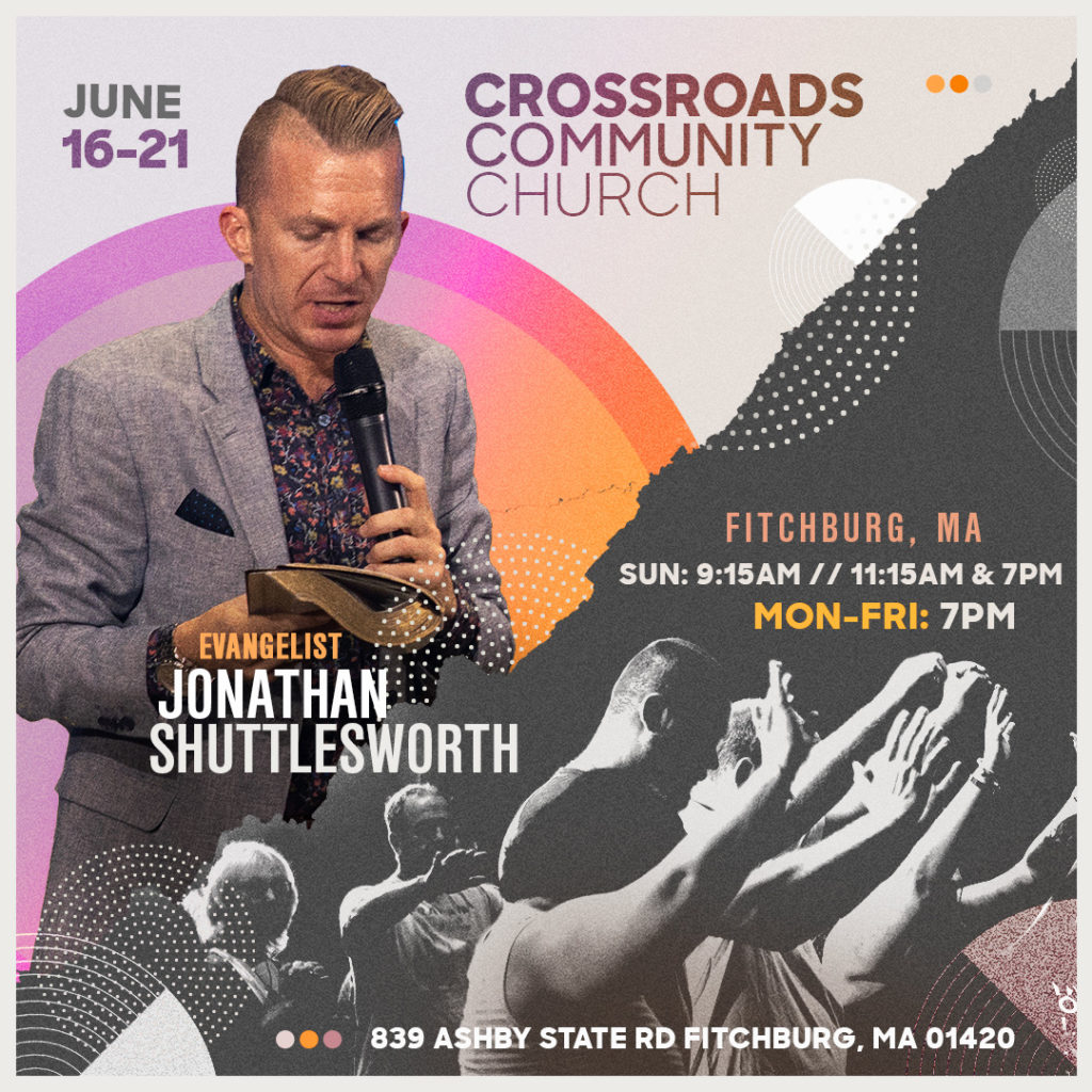 Jonathan Shuttlesworth preaching in Fitchburg, MA at Crossroads Community Church